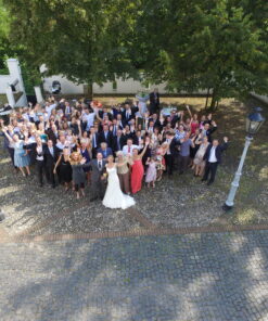 Hochzeitsfoto von oben