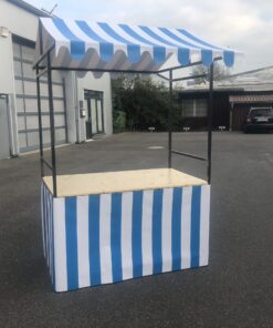 Marktstand Blau Weiss